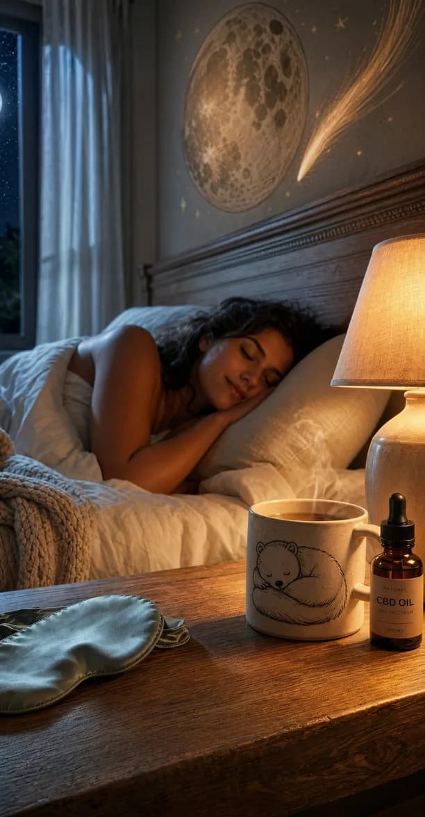 Uma mulher a dormir tranquilamente ao luar